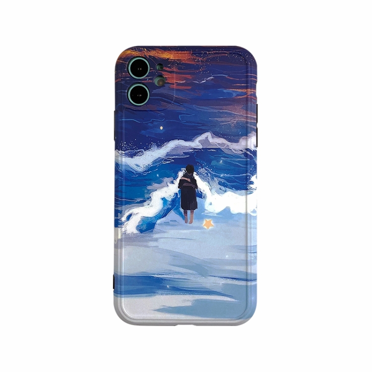 

Ink Painting Full Coverage Shockproof TPU Protective Case For iPhone 11 Pro Max (Man)