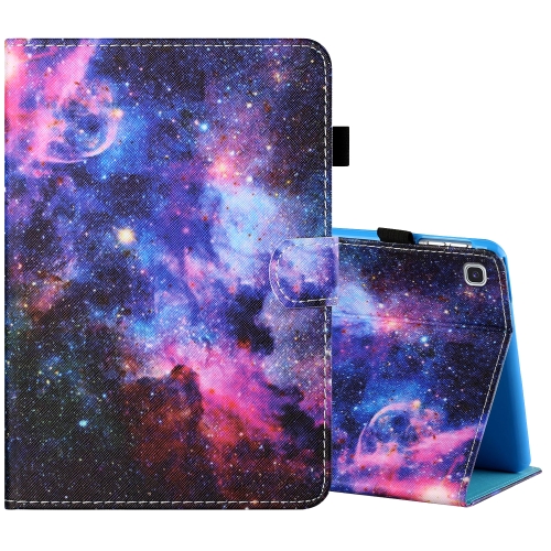

For Samsung Galaxy Tab A 8.0 (2019) T290 / T295 Sewing Thread Horizontal Painted Flat Leather Case with Pen Cover & Anti Skid Strip & Card Slot & Holder(Starry Sky)