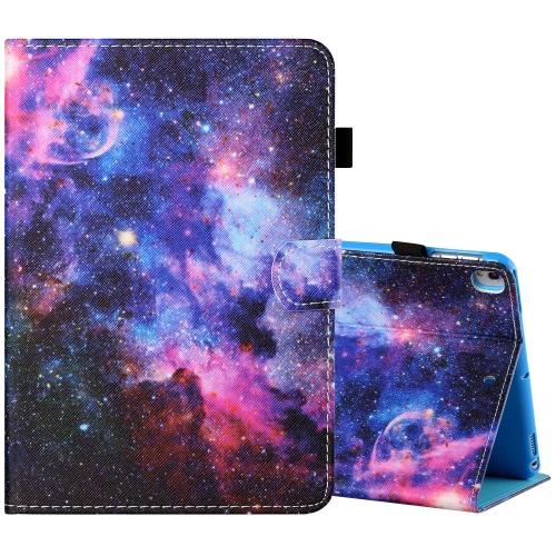 

Sewing Thread Horizontal Painted Flat Leather Case with Pen Cover & Anti Skid Strip & Card Slot & Holder & Sleep / Wake-up Function For iPad 10.2 / iPad Air 10.5 (2019)(Starry Sky)