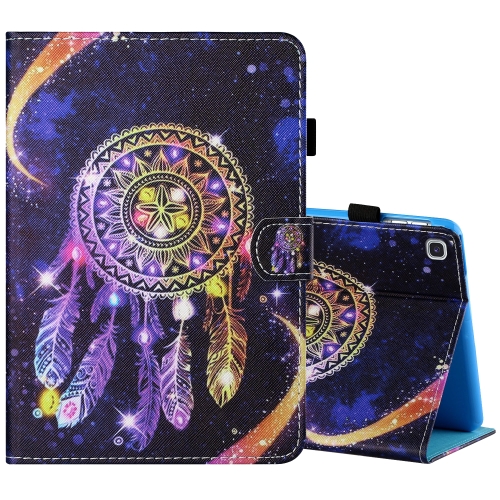 

For Samsung Galaxy Tab A7 2020 T500 / T505 Sewing Thread Horizontal Painted Flat Leather Case with Pen Cover & Anti Skid Strip & Card Slot & Holder & Sleep / Wake-up Function(Starry Sky Wind Chimes)