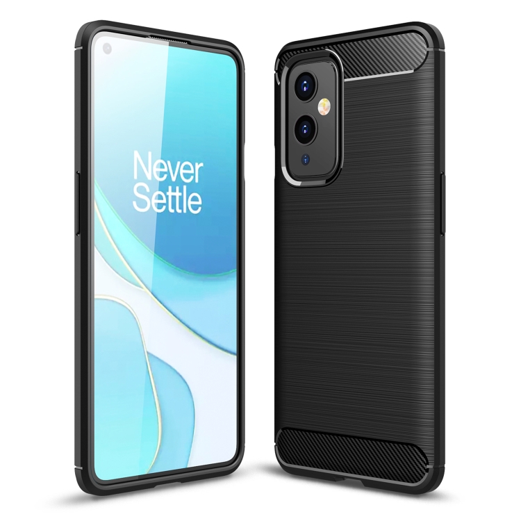 

For OnePlus 9 Brushed Texture Carbon Fiber TPU Case(Black)