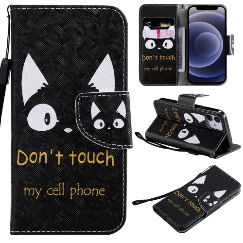 

Painting Horizontal Flip Leather Case with Holder & Card Slot & Lanyard For iPhone 12 mini(Cat Ears)