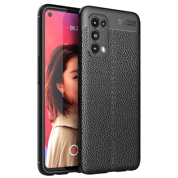 

For OPPO Reno5 5G Litchi Texture TPU Shockproof Case(Black)