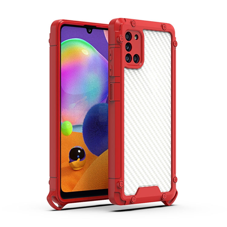 

For Samsung Galaxy A31 Gold-Shield Series Shockproof PC + TPU Case(Red)