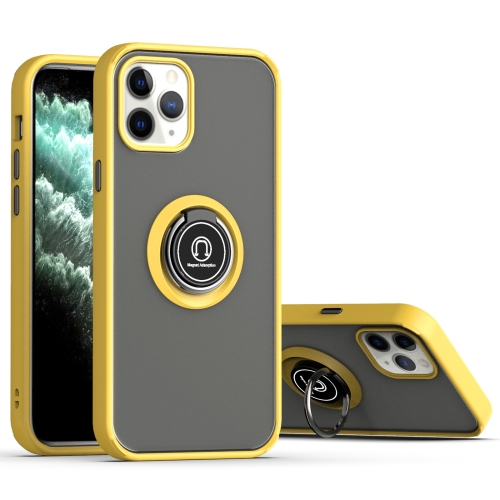 

Q Shadow 1 Generation Series TPU + PC Protective Case with 360 Degrees Rotate Ring Holder For iPhone 12 mini(Yellow + Black)