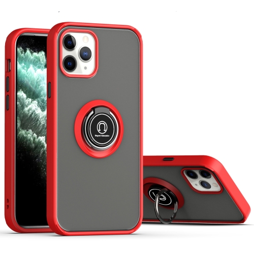 

Q Shadow 1 Generation Series TPU + PC Protective Case with 360 Degrees Rotate Ring Holder For iPhone 12 / 12 Pro(Red + Black)