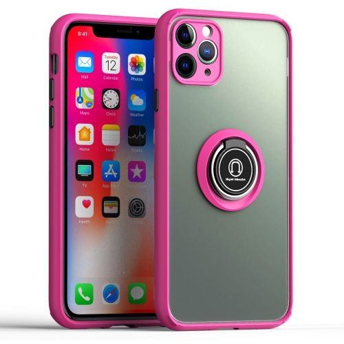 

Q Shadow 2 Generation Series TPU + Acrylic Protective Case with 360 Degrees Rotate Ring Holder For iPhone 11(Rose Red + Black)