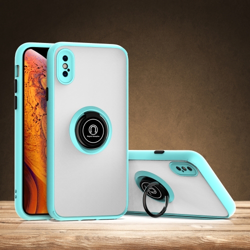 

Q Shadow 1 Generation Series TPU + PC Protective Case with 360 Degrees Rotate Ring Holder For iPhone XS Max(Light Blue)