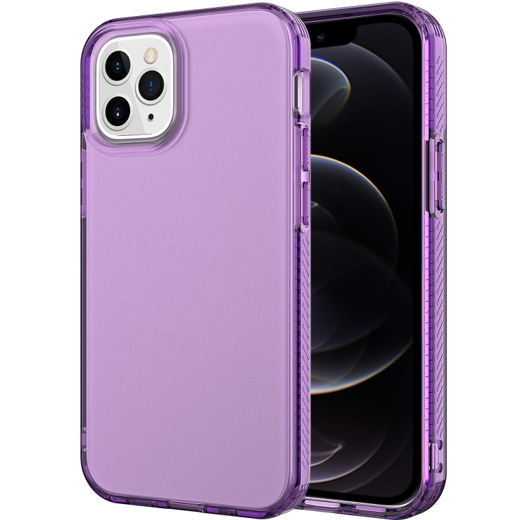 

Shockproof Transparent Protective Case For iPhone 12 / 12 Pro(Purple)