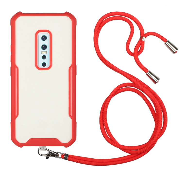 

For vivo V17 Pro Acrylic + Color TPU Shockproof Case with Neck Lanyard(Red)