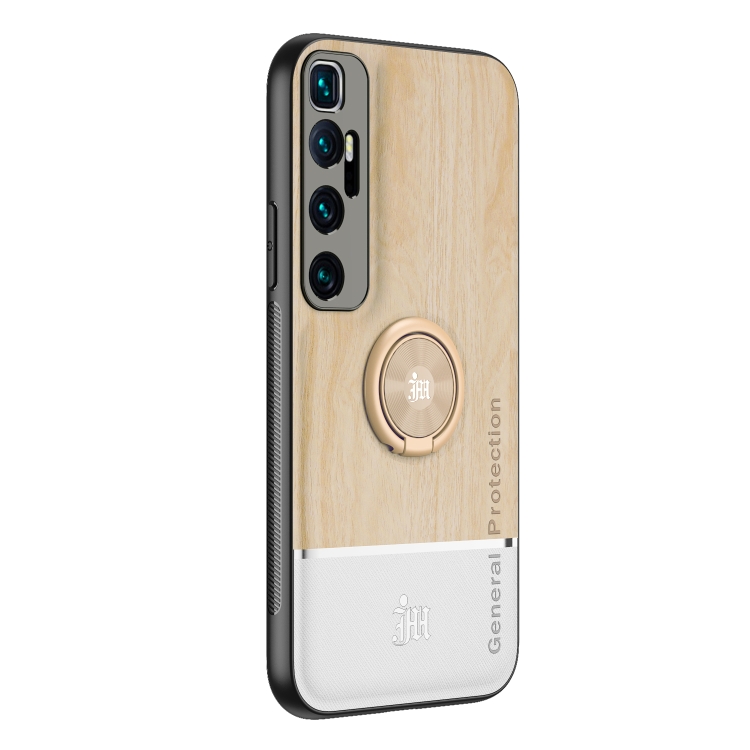 

For Xiaomi Mi 10 Ultra Wood Grain PC + TPU Shockproof Protective Case with Ring Holder(Wood Color)