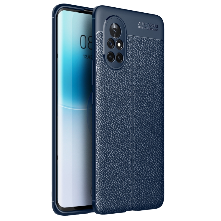

For Huawei nova 8 5G Litchi Texture TPU Shockproof Case(Blue)