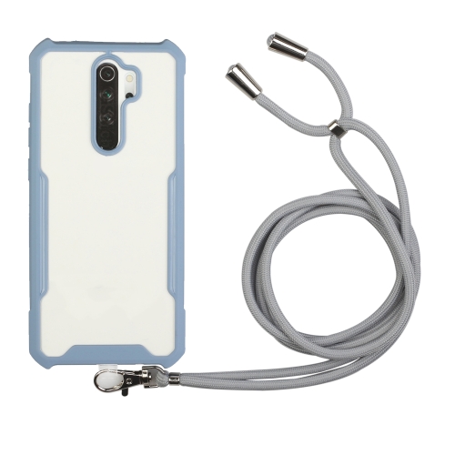 

For OPPO A9 2020 / A5 2020 / A11x / A11 2019 Acrylic + Color TPU Shockproof Case with Neck Lanyard(Milk Grey)