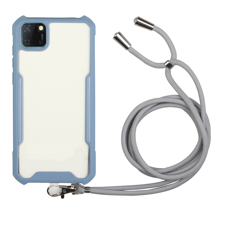 

For OPPO Realme C11 Acrylic + Color TPU Shockproof Case with Neck Lanyard(Milk Grey)
