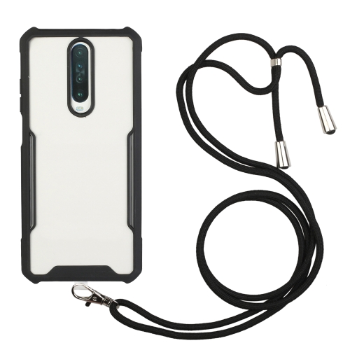 

For Xiaomi Redmi K30 / Poco X2 Acrylic + Color TPU Shockproof Case with Neck Lanyard(Black)