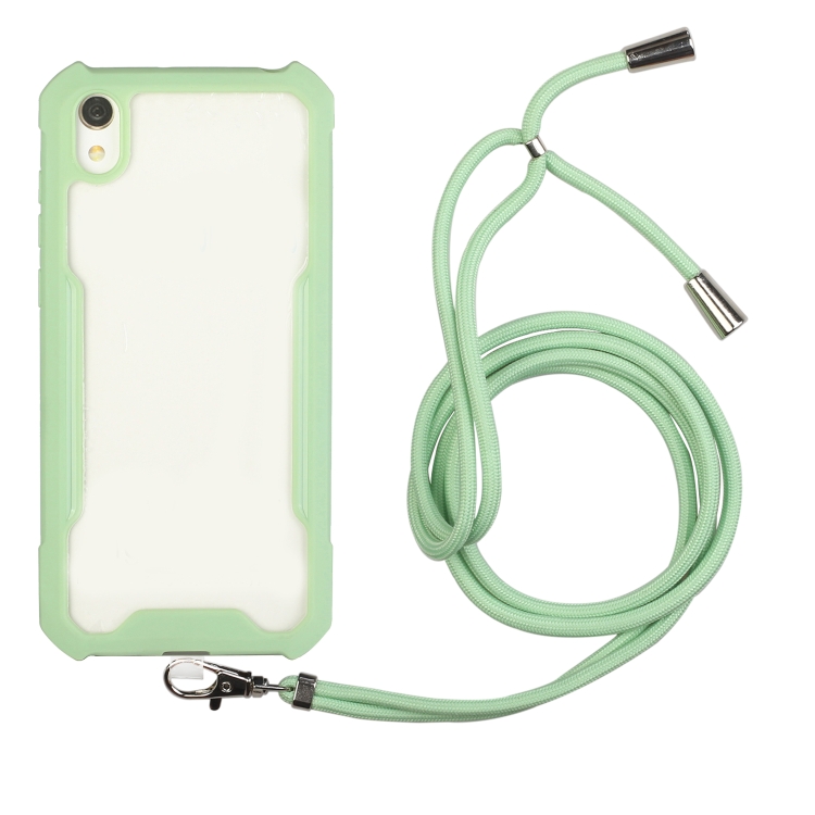 

For Xiaomi Redmi Note 7A Acrylic + Color TPU Shockproof Case with Neck Lanyard(Avocado)