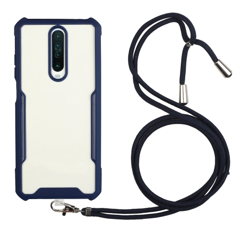 

For Xiaomi Mi 9T / Redmi K20 Acrylic + Color TPU Shockproof Case with Neck Lanyard(Dark Blue)