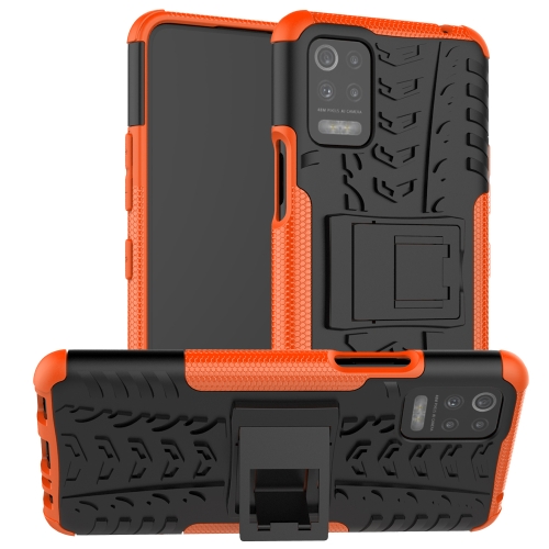 

For LG K52 5G Tire Texture Shockproof TPU+PC Protective Case with Holder(Orange)