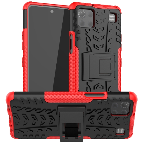 

For LG K92 5G Tire Texture Shockproof TPU+PC Protective Case with Holder(Red)