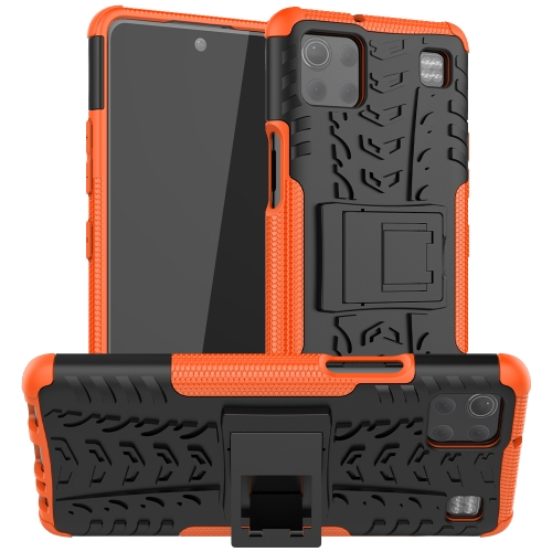 

For LG K92 5G Tire Texture Shockproof TPU+PC Protective Case with Holder(Orange)