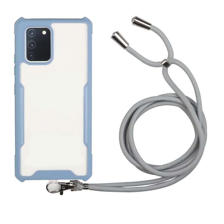 

For Huawei P40 Acrylic + Color TPU Shockproof Case with Neck Lanyard(Milk Grey)