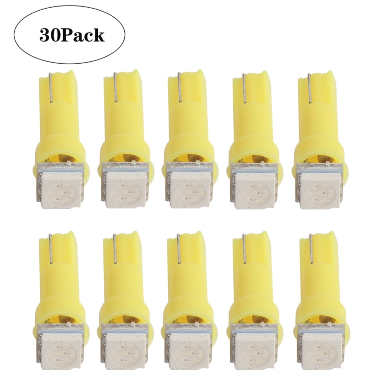 

30 PCS T5 1LED SMD-5050 Car Modification LED Indicator Light Yellow Light