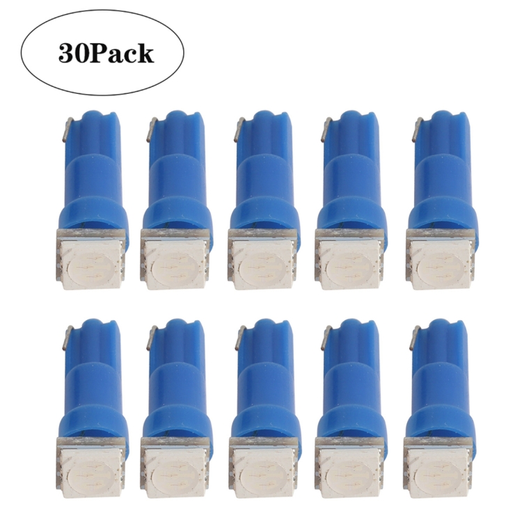 

30 PCS T5 1LED SMD-5050 Car Modification LED Indicator Light Blue Light