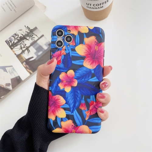 

IMD Flower Pattern TPU Protective Case For iPhone 11(Orange)