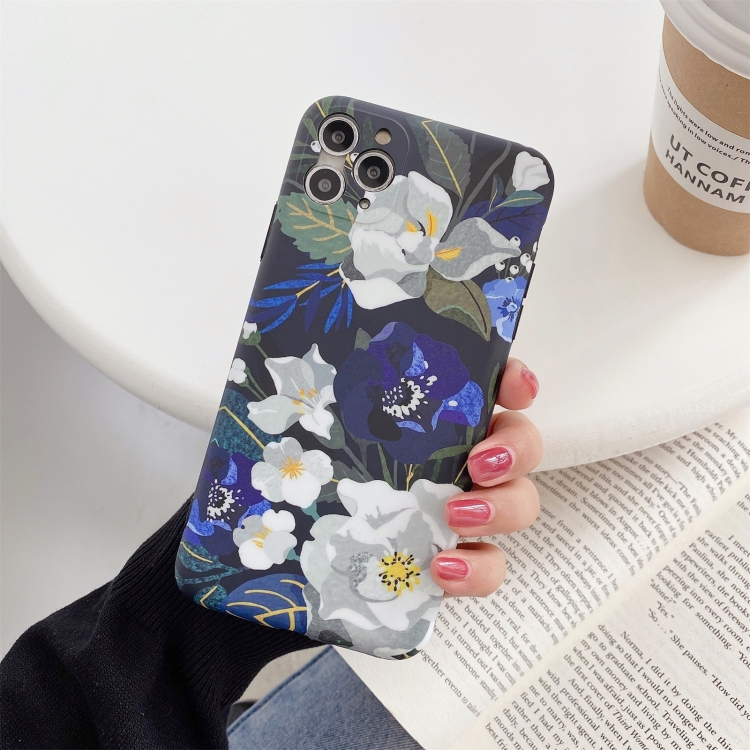 

IMD Flower Pattern TPU Protective Case For iPhone 12 Pro Max(White)