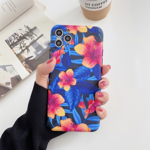 

IMD Flower Pattern TPU Protective Case For iPhone 12 Pro Max(Orange)