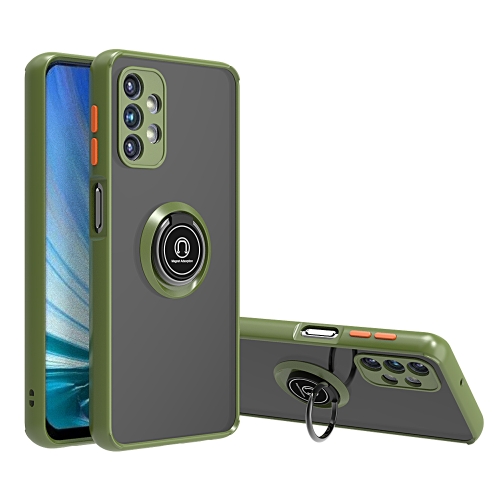 

For Samsung Galaxy A32s Q Shadow 1 Generation Series TPU + PC Protective Case with 360 Degrees Rotate Ring Holder(Army Green + Orange)