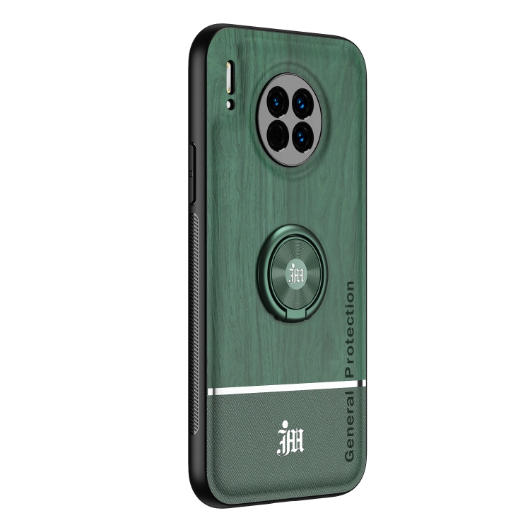 

For Huawei Mate 30 Wood Grain PC + TPU Shockproof Case with Ring Holder(Green)