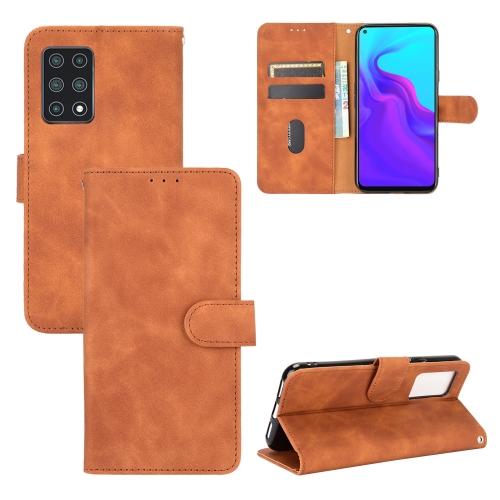 

For Cubot X30 Solid Color Skin Feel Magnetic Buckle Horizontal Flip Calf Texture PU Leather Case with Holder & Card Slots & Wallet(Brown)