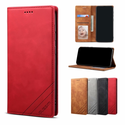 

For Samsung Galaxy S20 FE GUSSIM GS-001 Business Style Horizontal Flip Skin Feel PU Leather Case with Holder & Card Slots & Wallet & Photo Frame(Red)