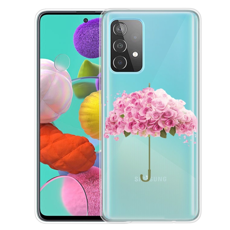 

For Samsung Galaxy A32 5G Colored Drawing Pattern Highly Transparent TPU Protective Case(Flower Umbrella)
