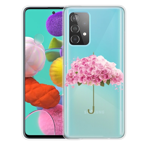 

For Samsung Galaxy A72 5G / 4G Colored Drawing Pattern Highly Transparent TPU Protective Case(Flower Umbrella)