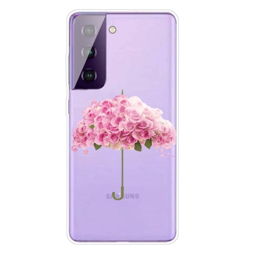 

For Samsung Galaxy S21 5G Colored Drawing Pattern Highly Transparent TPU Protective Case(Flower Umbrella)