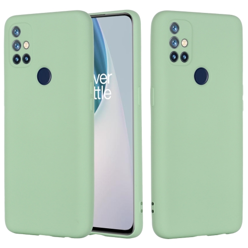 

For OnePlus Nord N10 5G Pure Color Liquid Silicone Shockproof Full Coverage Case(Green)