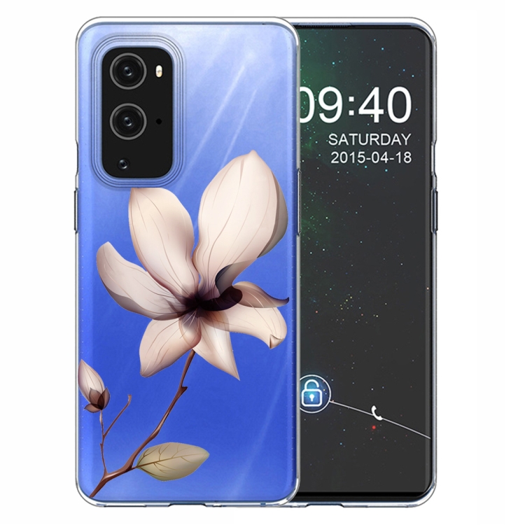 

For OnePlus 9 Pro Colored Drawing Pattern Highly Transparent TPU Protective Case(A Lotus)