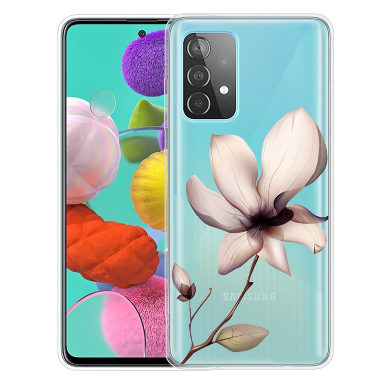 

For Samsung Galaxy A52 5G / 4G Colored Drawing Pattern Highly Transparent TPU Protective Case(A Lotus)