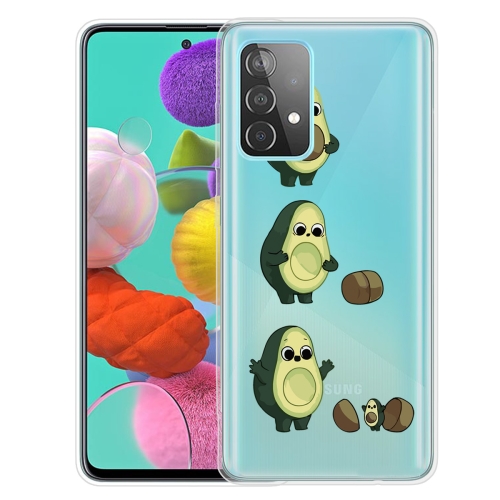 

For Samsung Galaxy A72 5G Colored Drawing Pattern Highly Transparent TPU Protective Case(Avocado)