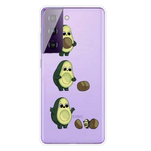 

For Samsung Galaxy S21 5G Colored Drawing Pattern Highly Transparent TPU Protective Case(Avocado)