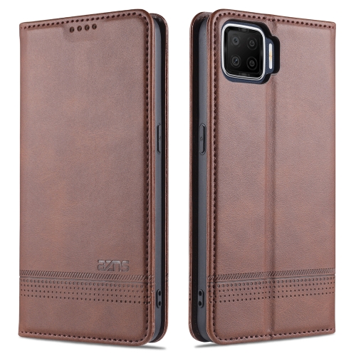 

For Oppo A73(4G)2020 AZNS Magnetic Calf Texture Horizontal Flip Leather Case with Card Slots & Holder & Wallet(Dark Brown)