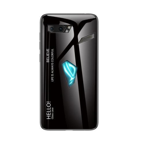 

For ASUS ROG Phone II Gradient Color Glass Case(Black)