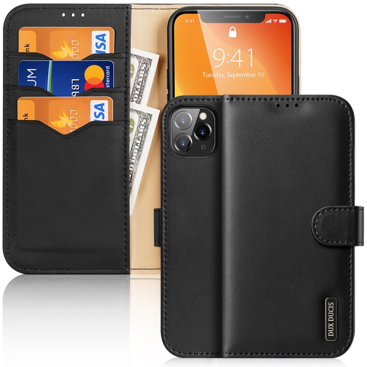 

DUX DUCIS Hivo Series Cowhide + PU + TPU Leather Horizontal Flip Case with Holder & Card Slots For iPhone 11 Pro Max(Black)