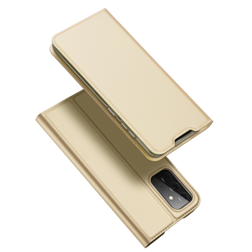 

For Samsung Galaxy A72 5G / 4G DUX DUCIS Skin Pro Series Horizontal Flip PU + TPU Leather Case, with Holder & Card Slots(Gold)