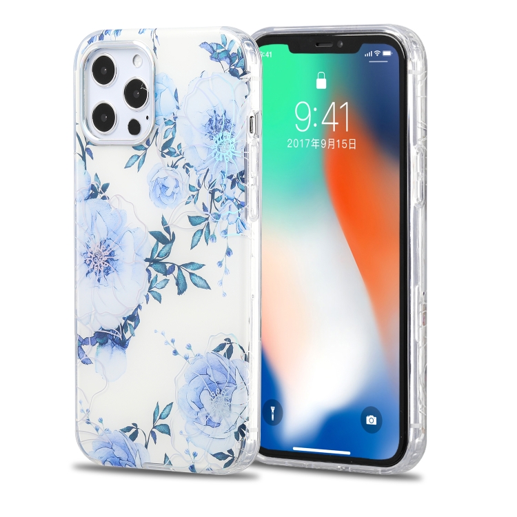 

Double-sided Film Laser Flower Pattern Protective Case For iPhone 12 / 12 Pro(TL01)