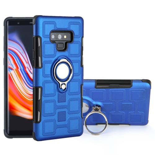 

For Galaxy Note 9 2 In 1 Cube PC + TPU Protective Case with 360 Degrees Rotate Silver Ring Holder(Blue)