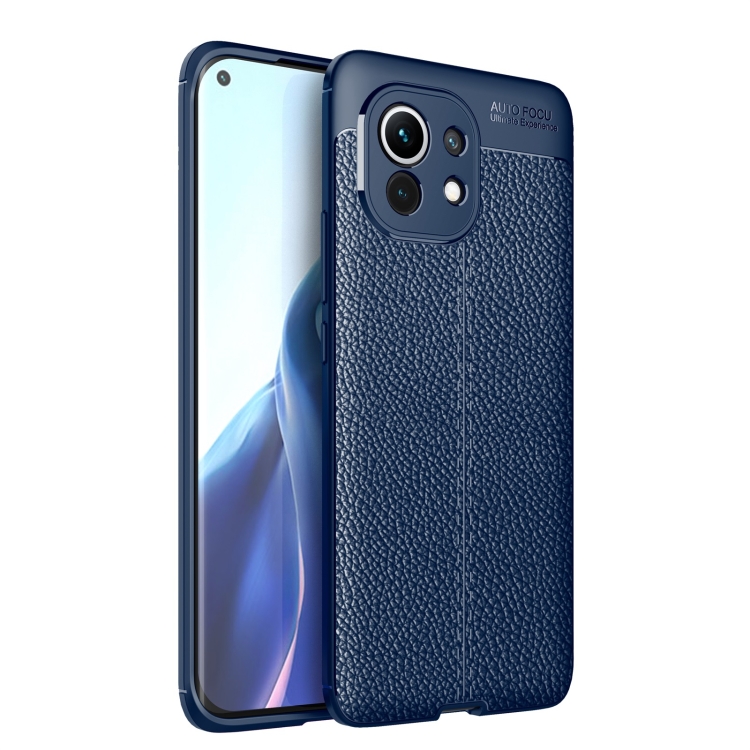 

For Xiaomi Mi 11 Litchi Texture TPU Shockproof Case(Blue)