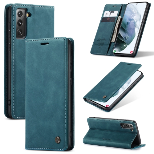 

For Samsung Galaxy S21+ 5G CaseMe 013 Multifunctional Horizontal Flip Leather Case with Holder & Card Slot & Wallet(Blue)